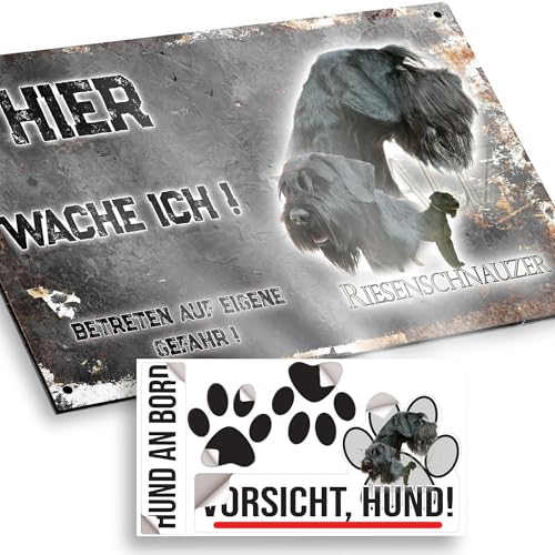 hier wache ich hund Riesenschnauzer 15/9,5 cm von Pets-easy