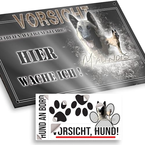 hier wache ich hund Schäferhunde Malinois 15/9,5 cm hier wache ich hund Schäferhunde Malinois 15/9,5 cm von Pets-easy