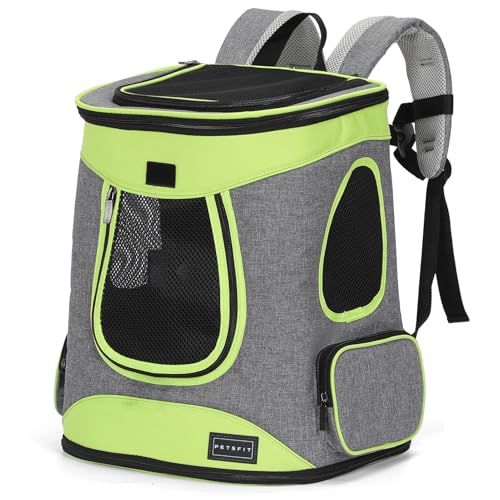 Petsfit Haustier Rucksäcke für Hunde und Katzen Faltbarer Hunderucksack Katzenrucksack mit internem Sicherheitsgur tragbare Tragetasche für Haustier bis 8KG von Petsfit