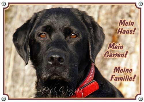 Hundeschild Labrador Retriever - Metallschild in 1A Qualität - rostfrei und beständig, DIN A5 von Petsigns