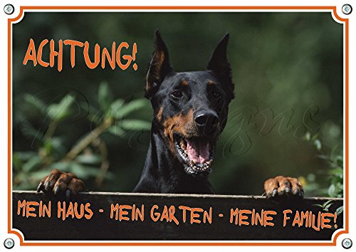 Petsigns Dobermann - Hunde Warnschild - stabiles Metallschild - TOP, DIN A5 von Petsigns