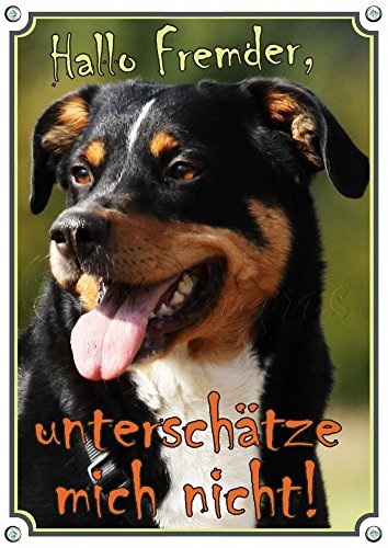 Petsigns Hundeschild Appenzeller Sennenhund - stabiles Metallschild rostfrei und beständig, DIN A3 von Petsigns