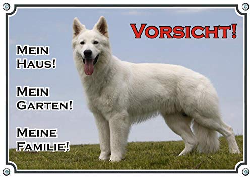 Petsigns Hundeschild - Berger Blanc Suisse - Weißer Schweizer Schäferhund - TOP Metallschild, DIN A5 von Petsigns