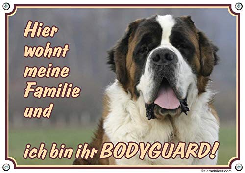 Petsigns Hundeschild - Bernhardiner - stabiles 1,5mm Metallschild mit Fotodruck, DIN A3 von Petsigns