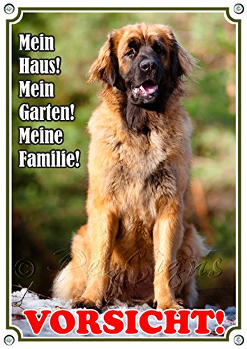 Petsigns Hundeschild - Leonberger - 1,5 mm stabile Metallplatte - brillanter Farbdruck, DIN A3 von Petsigns