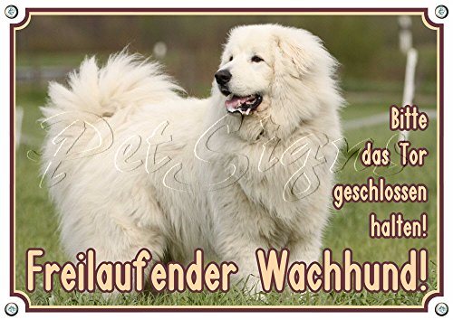 Petsigns Hundeschild Pyrenäenberghund - Freilaufend, DIN A5 von Petsigns