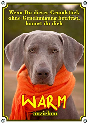Petsigns Hundeschild - Weimaraner - Premiumschild mit lustigem Spruch, DIN A4 von Petsigns
