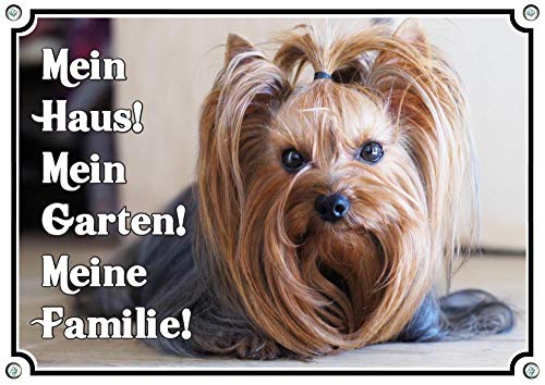 Petsigns Hundeschild - Yorkshire Terrier - uv-beständgies Türschild Warnschild Yorkie Schild, DIN A5 von Petsigns