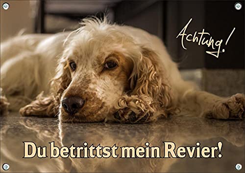 Petsigns Hundewarnschild English Cocker Spaniel - Metallschild - uv-beständig, DIN A4 von Petsigns