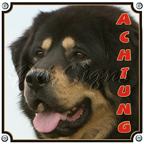 Petsigns Tibet Mastiff - Hunde Warnschild - Do KHYI - stabiles Hundeschild - UV beständig, 20 x 20 cm von Petsigns