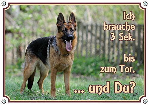 Petsigns Warnschild Schäferhund - TOP Hundeschild - 1,5 mm stabile Metallplatte, DIN A5 von Petsigns