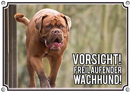 Petsigns wunderschönes Hundeschild - Bordeauxdogge - Warnschild hochwertig - aus Metall, DIN A4 von Petsigns
