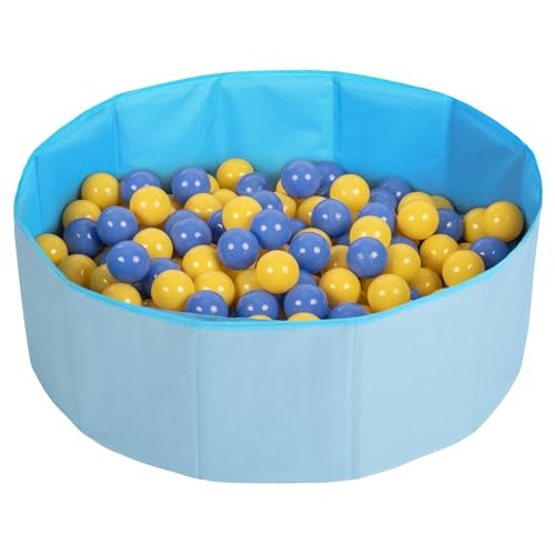 Petsona Faltbare Bällebad Bällepool Für Hunde Katzen 100 Bälle Rund Katze Kaninchen Spielzeug Haustiere Hundepool Tiere Pool Tragbar, Blau: Blau/Gelb von Petsona