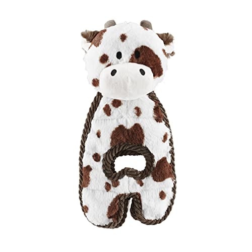 Petstages Cuddle Tugs - Quietsch-Plüschspielzeug für Hunde - Kuh - robust - Weiß - Einheitsgröße von Petstages