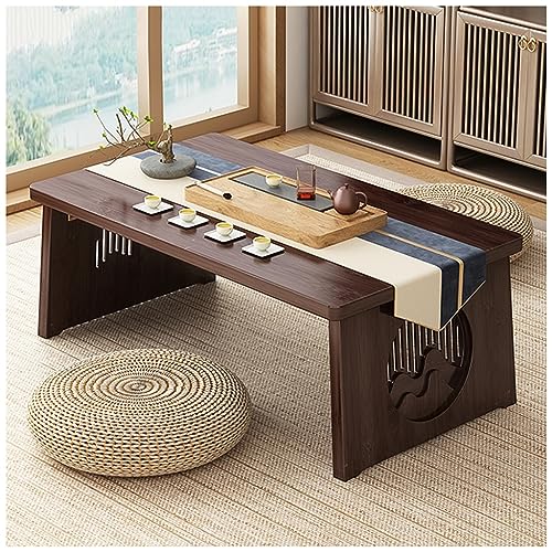 PetterShop Japanischer Boden Niedriger Tisch, Wohnzimmer Couchtisch, Klappdesign, Für Wohnzimmer, Esszimmer, Tee, Wohndekoration (Color : C, S : 80x40x30cm) von PetterShop