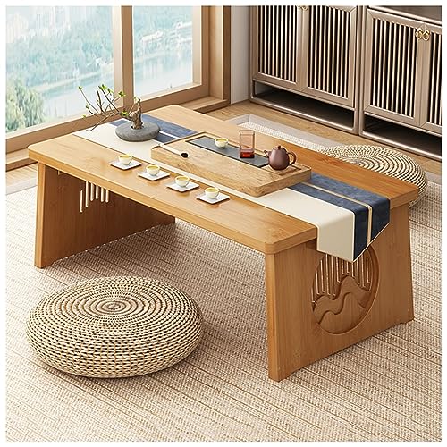 PetterShop Japanischer Boden Niedriger Tisch, Wohnzimmer Couchtisch, Klappdesign, Für Wohnzimmer, Esszimmer, Tee, Wohndekoration (Color : D, S : 80x40x30cm) von PetterShop