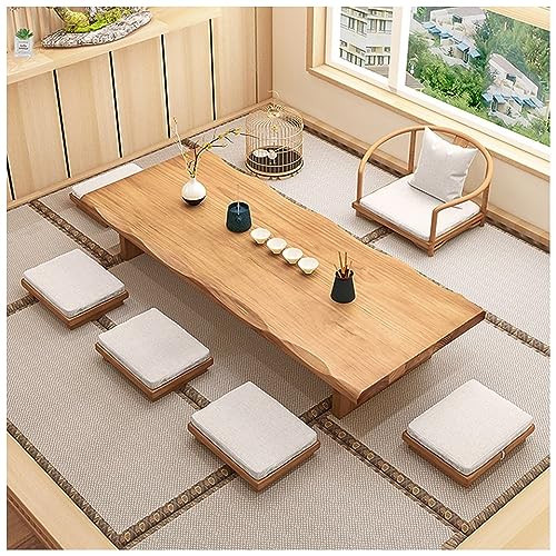 PetterShop Rechteckiger Stil Tatami Tisch, Japanischer Bodentisch, Vintage Teetisch Niedriger Tisch Oder Sitzen Auf Dem Boden Akzent Möbel (S : 100x50x35cm) von PetterShop