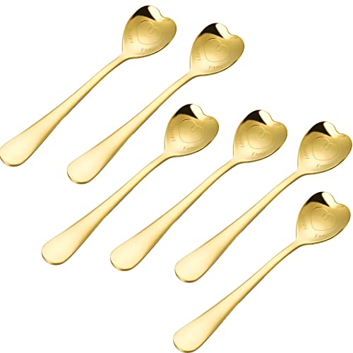 Petyoung 6PCS Coffee Spoon, Heart Shaped Stirring Spoons Stainless Steel Spoon for Tea Ice Cream Cocktail Milkshake von Petyoung