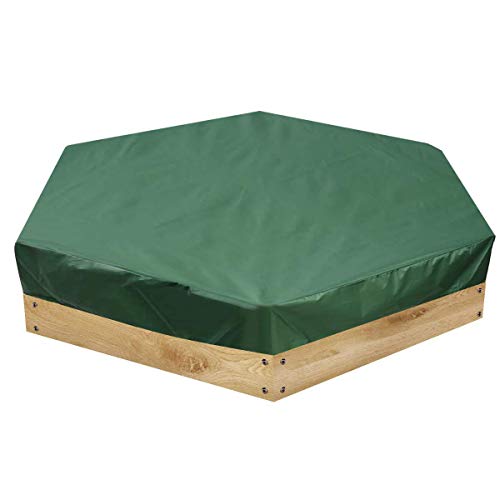 Petyoung Wasserdichte Sandkastenabdeckung, sechseckig, mit Kordelzug, strapazierfähig, großer Sandkasten, Pool-Schutzabdeckung für Garten und Außenbereich von Petyoung