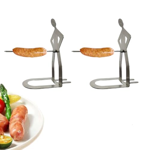 2 Stück WüRstchenhalter Grill, Lustiger Grill Wursthalter Aus Edelstahl, Hotdogs Halter, Stehender Mann Wurst Grillständer, WurstbräTer, StäNder In MäNnerform Für Outdoor Camping, Picknick Und Küche von Peufcmi