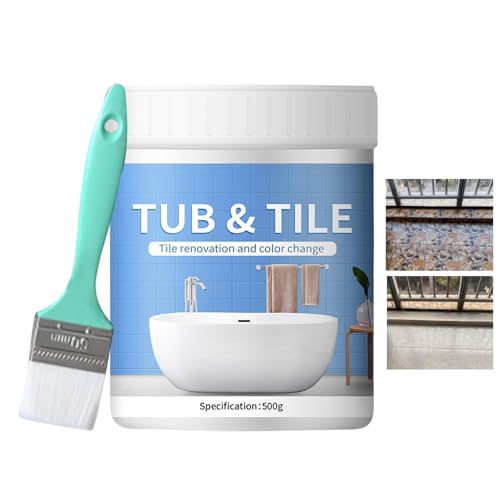Badewannenlack - 500g Badewannenbeschichtung Emaille Farbe Mit Pinsel, Weiß Emaille Reparatur Lack, Schnelltrocknendes Wasserbasiertes Farbset Für Renovierung Von Waschbecken, Böden, Badewannenflächen Badewannenlack - 500g Badewannenbeschichtung Emaille Farbe Mit Pinsel, Weiß Emaille Reparatur Lack, Schnelltrocknendes Wasserbasiertes Farbset Für Renovierung Von Waschbecken, Böden, Badewannenflächen von Peufcmi