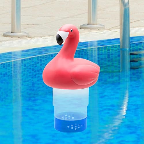 Flamingo Chlordosierschwimmer,Entenförmiger Pool Dosierschwimmer Für 1Und3Zoll Tabletten,Schwimmender Chlorspender,Chlor Dosierer Chemikalien Spender,Tier Förmiger Chlortabletten Halter Für Schwimmbad von Peufcmi