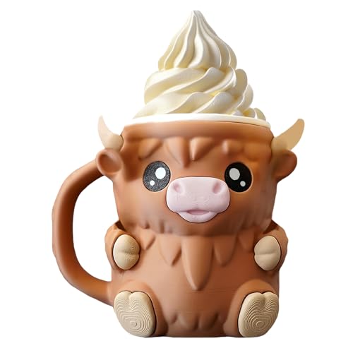 Highland Cow Ice Cream Pint Halter, 3D Druck Eiscreme Pint Halter Mit Frostschutzgriff Und Löffeln Bierdosenhalter Auslaufsicher EisAm Stiel Süße Tierische Eiscolumer Highland Cow Ice Cream Pint Halter, 3D Druck Eiscreme Pint Halter Mit Frostschutzgriff Und Löffeln Bierdosenhalter Auslaufsicher EisAm Stiel Süße Tierische Eiscolumer von Peufcmi