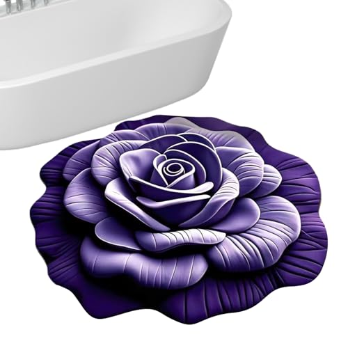Peufcmi Badezimmer Fußmatte,3D Blumenmuster Antirutsch Duschmatte Für Bad | Wiederverwendbare Türvorleger für Eingangsbereich Flure Korridore Türen von Peufcmi