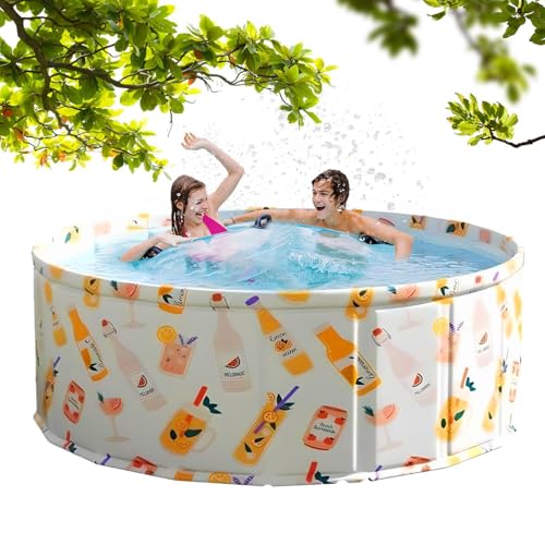 Peufcmi Faltbarer Pool | Nicht aufblasbares Wasserbecken 45 cm hoch - Wasserspielzeug Für Garten Terrasse Hof Badezimmer Rasen Hinterhof Balkon von Peufcmi