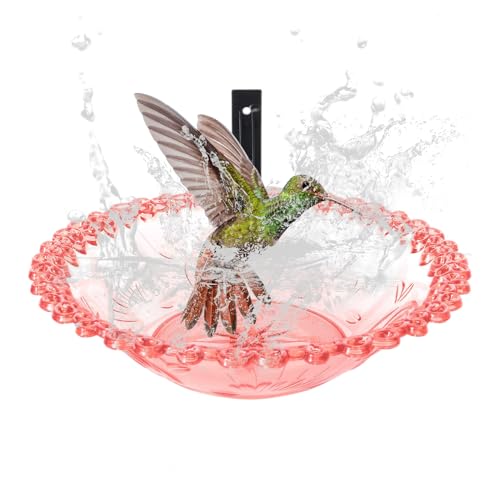 Peufcmi Garten Vogeltränke - Wandmontiertes Vogelfutterstelle Für Den Außenbereich - Aufhängbares Blütenförmiges Wasserbecken 23 cm Für Balkon Gartenzaun Äste von Peufcmi