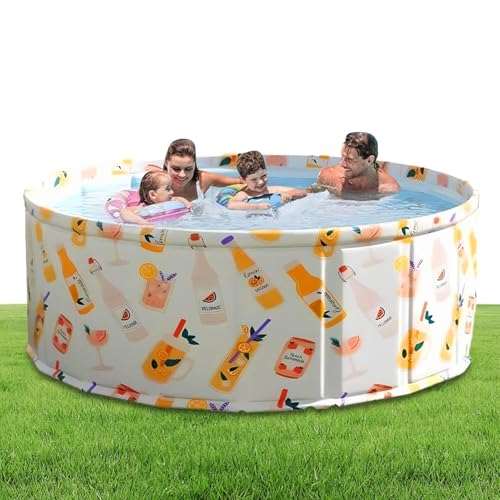 Peufcmi Klappbarer Schwimmbecken,Aufblasfreier Kinderpool 45 cm Höhe | Für Sommer Wasserspaß Drinnen & Draußen am Balkon Garten Terrasse Hof von Peufcmi