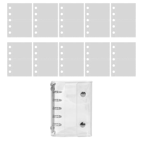 Peufcmi Loseblattfolie Aus PVC Transparent 5 Ring,Loseblatt Notizbuch 10 Blatt - Bastelset Für Geburtstagsfeier Flugreise Straße Kunst Scrapbooking von Peufcmi