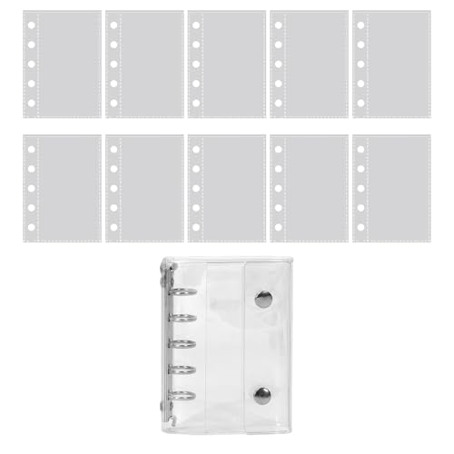 Peufcmi Loseblattfolie Aus PVC Transparent 5 Ring,Loseblatt Notizbuch 10 Blatt - Bastelset Für Geburtstagsfeier Flugreise Straße Kunst Scrapbooking von Peufcmi