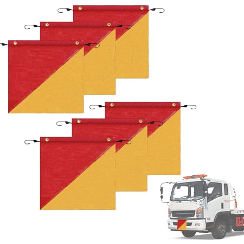 Peufcmi Sicherheitsfahne - 6 Stück Übermaßfahnen Mit Gummizug,Wetterfeste Hochsichtbare Markierung Für Abschleppwagen Und Transportfahrzeuge 45,7 x 45,7 cm Peufcmi Sicherheitsfahne - 6 Stück Übermaßfahnen Mit Gummizug,Wetterfeste Hochsichtbare Markierung Für Abschleppwagen Und Transportfahrzeuge 45,7 x 45,7 cm von Peufcmi