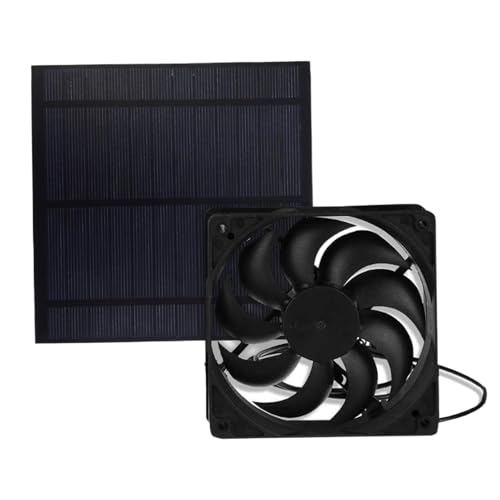 Peufcmi Solarbetriebener Abluftventilator, Solarlüfter Für Außenbereich Hühnerstall, Vielseitiges Energieeffizientes Abluft Set Zum Einsatz Im Wohnmobil Beim Wandern Picknick Outdoor von Peufcmi