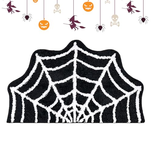 Peufcmi Spinnennetz-Teppich, Spinnennetz-Badematte,Halloween Teppich Bad Badezimmermatte | Maschinenwaschbare, rutschfeste Badezimmer-Bodenmatte mit Halloween-Motiv für Dusche, Küche, Badezimmer Peufcmi Spinnennetz-Teppich, Spinnennetz-Badematte,Halloween Teppich Bad Badezimmermatte | Maschinenwaschbare, rutschfeste Badezimmer-Bodenmatte mit Halloween-Motiv für Dusche, Küche, Badezimmer von Peufcmi