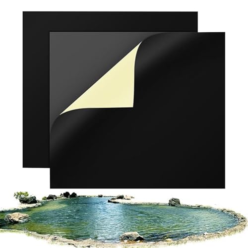 Peufcmi Teichfolien Reparaturflicken | 2 Stücke Reparaturflicken für Teichfoliennähte - Selbstklebendes Naht-Kit mit 20 cm x 20 cm wasserdichtem Dichtband für Dachrinnen von Peufcmi