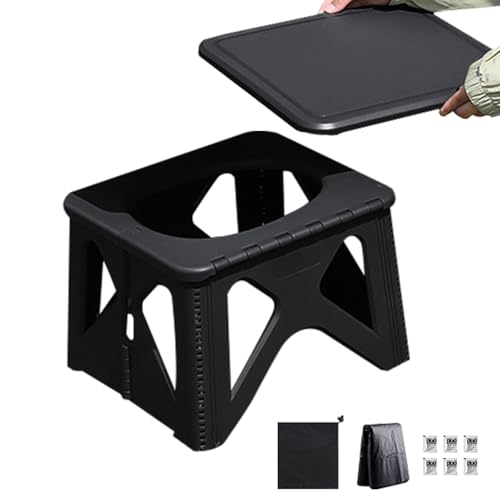 Peufcmi Tragbarer Toilettensitz - Klappbare Campingtoilette Tragbarer Hocker - Unverzichtbar für Roadtrips Outdoor Sitzbank zum Wandern Camping Zelt Angeln Reisemobil Auto Reisezubehör von Peufcmi