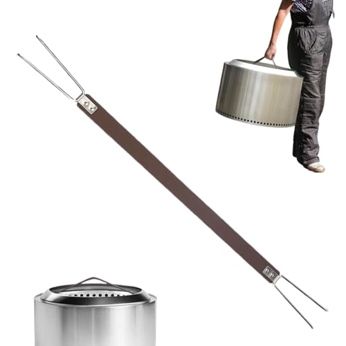 Peufcmi Tragegriff - Feuerstelle Werkzeug | Tragbarer Griff Mit Edelstahl Haken Für Grill Camping Outdoor Indoor Tisch Wanderung von Peufcmi