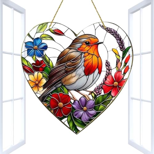 Peufcmi Vogeldekoration | Acrylic 2D Flach Vogel Deko | Hängebare Bunte Dekoration Für Balkon Garten Terrasse Zuhause Innen- Und Außenbereich von Peufcmi