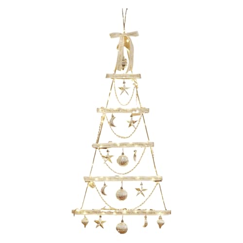 Peufcmi Wandhängbarer Weihnachtsbaum mit Leiterform,Holz Zweig Leiter Mit Beleuchtung - Festliche Deko Für Flur Wohnzimmer Küche Peufcmi Wandhängbarer Weihnachtsbaum mit Leiterform,Holz Zweig Leiter Mit Beleuchtung - Festliche Deko Für Flur Wohnzimmer Küche von Peufcmi