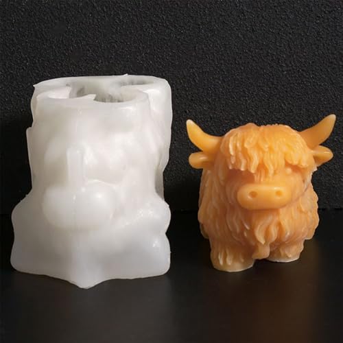 Silikonformen Gießformen Hochlandrind, Highland Cow Kerzenformen Silikon, Süß Kuh Epoxidharz Silikonform Giessformen Silikon Basteln Deko Für Baking Crafts Schokolade von Peufcmi