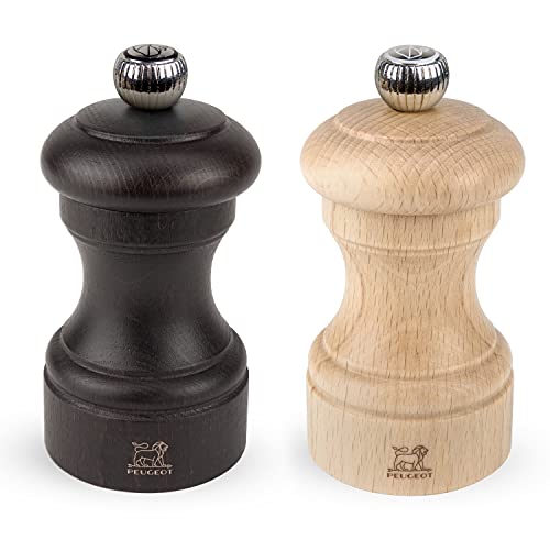 Peugeot Bistro Mühlen-Set Pfeffer/Salz, Klassische Mahlgradeinstellung, Höhe: 10 cm, Holz, Natur/Schwarz, 2/22594 von PEUGEOT