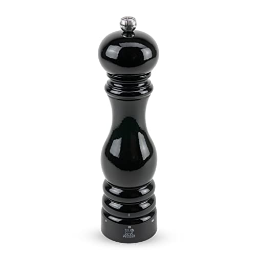 PEUGEOT Paris Manuelle Salzmühle, Mahlgradeinstellung u'Select, Höhe: 22 cm, Holz, 23737, Schwarz Lackiert von PEUGEOT