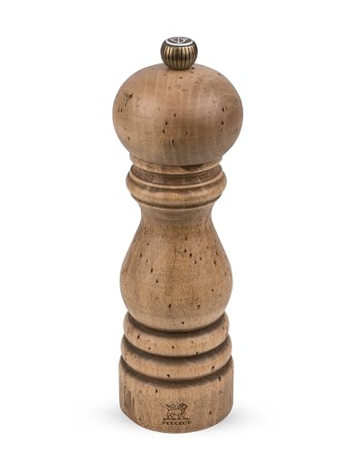 PEUGEOT Paris Antique Manuelle Salzmühle, Klassische Mahlgradeinstellung, Höhe: 18 cm, Holz/Patina, Braun, 30964 von PEUGEOT