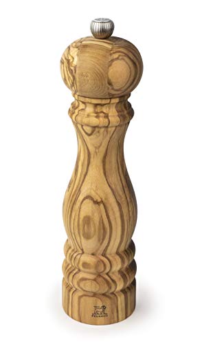 Peugeot Salzmühle Paris 22 cm Natur I Hochwertige Salzmühle manuell aus Olivenholz I Mit individueller Einstellung des Mahlgrades I Küchenzubehör von PEUGEOT