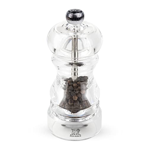 PEUGEOT - Pfeffermühle Nancy 12 cm -Stahlmahlwerk - Klassische Mahlgradeinstellung - Acryl Transparent von PEUGEOT