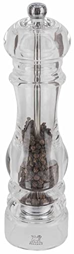 PEUGEOT - Pfeffermühle Nancy 22 cm -Stahlmahlwerk - Klassische Mahlgradeinstellung - Acryl Transparent von PEUGEOT