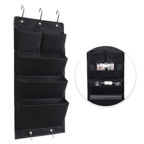 Peuirre Faltbar Hängeregal, Faltbarer Hängeorganizer, Hängen Ordner Organizer, Hängeaufbewahrung, Wand Hängen Dokumente Organizer, mit Haken, für Zeitschriften, Post, Bürobedarf (Schwarz) von Peuirre