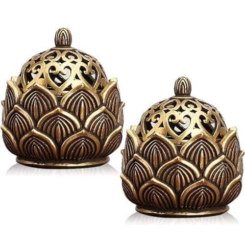 Peuirre Räucherkegel Halter 2 Stück Räucherkerzen Halter Lotus Räuchergefäß Räucherstäbchen Halter Weihrauchbrenner Räucherstäbchenhalter Incense Holder für Zuhause BüroTeehaus Dekoration, Ljcno-207 von Peuirre